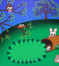 Spring Scene with Cute Animals 12" Print - Perfectly Imperfect - creased corner