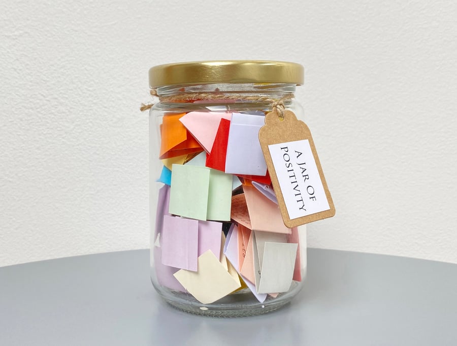 A Jar of Positivity, 50 Quotes, Self Care, Wellness, Mental Health Quote Gift
