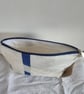 White Upcycled Sailcloth Wash Bag – Travel Toiletry Bag with Blue Zip - Image 5