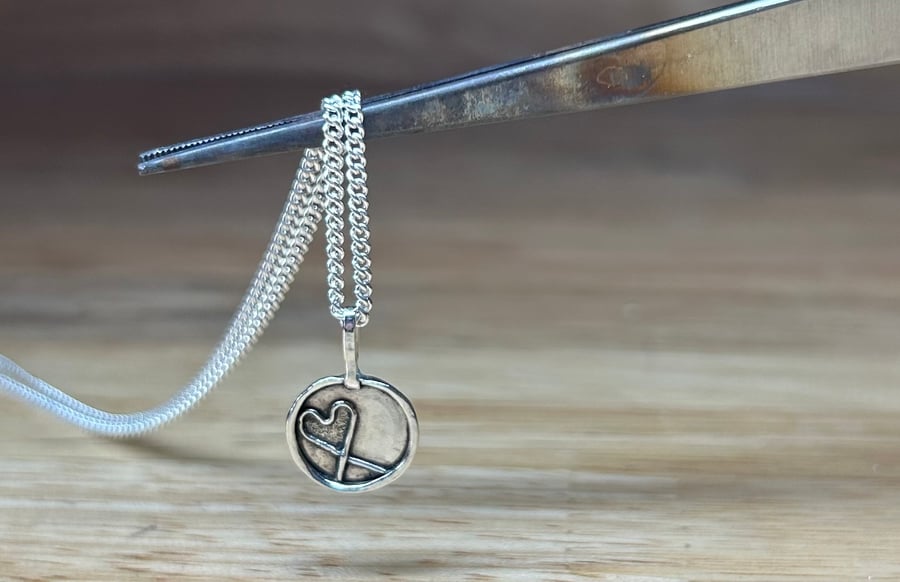 Handmade Sterling Silver Unique Small Heart Pendant & Sterling Silver Chain