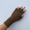 Fingerless gloves alpaca grey