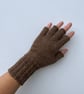 Fingerless gloves alpaca brown - Image 1