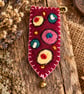 OOAK Needle felted & hand embroidered safety pin brooch. (No.6)
