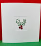Wire Holly Christmas Card - Handmade - Paper Greeting Card - Holiday Card - Image 2