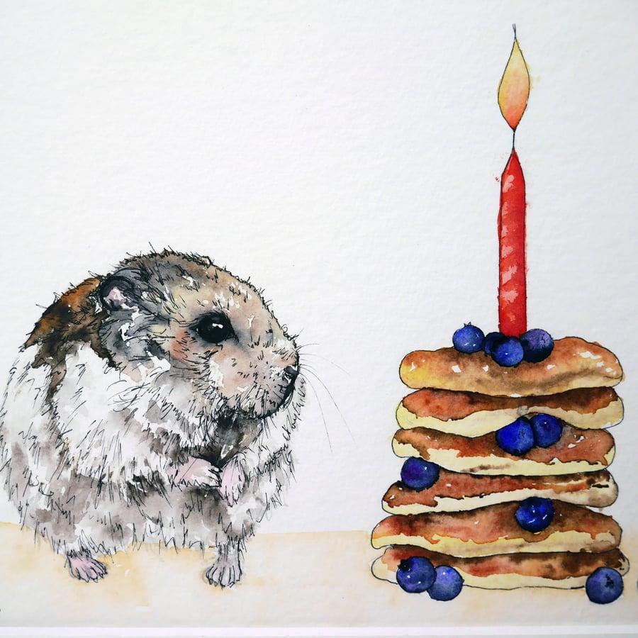Hamster, Russian Dwarf Hamster, Hamster Lover, Original Painting