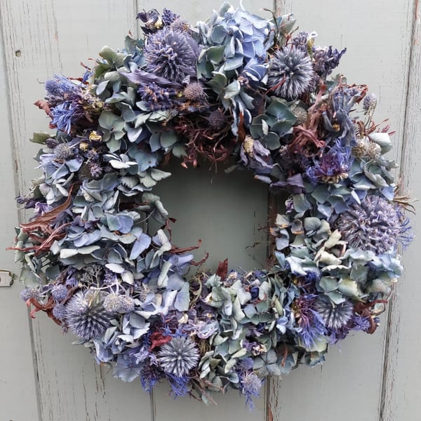Dried Flower Wreath. 28cm Diameter. Handmade. 