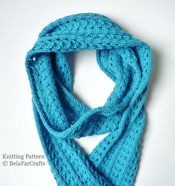 KNITTING PATTERN - Mini Waves Scarf - Lace knitting