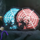 Halloween Coasters - Spider on web. Set of 2. Free next day delivery