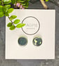 Ceramic button earrings - forest green - Image 2
