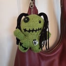 Voodoo Doll bag charm keyring - hand knitted and super cute!!!