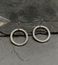 Silver Earring, small circle studs - Image 5