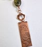 Salt Etched Copper Fern Pendant with Jasper Stones  - Image 7