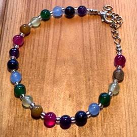 Rainbow semi-precious bracelet