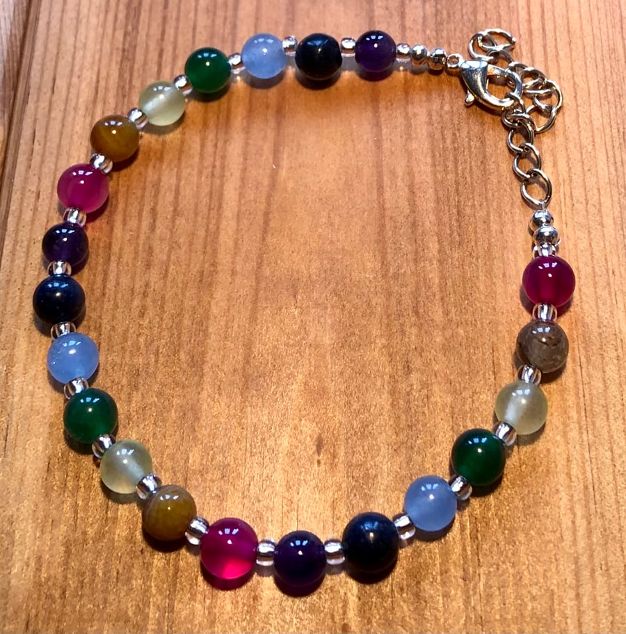 Rainbow semi-precious bracelet