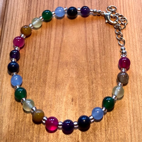 Rainbow semi-precious bracelet