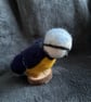 Needle felted blue tit on wood slice - Image 2