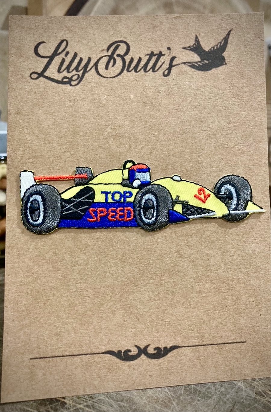 Embroidered Racing Car iron Patch