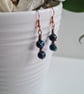 Blue Tiger's Eye & Copper Dangle Earrings Earings Gift Crystal Jewellery Jewelry - Image 3