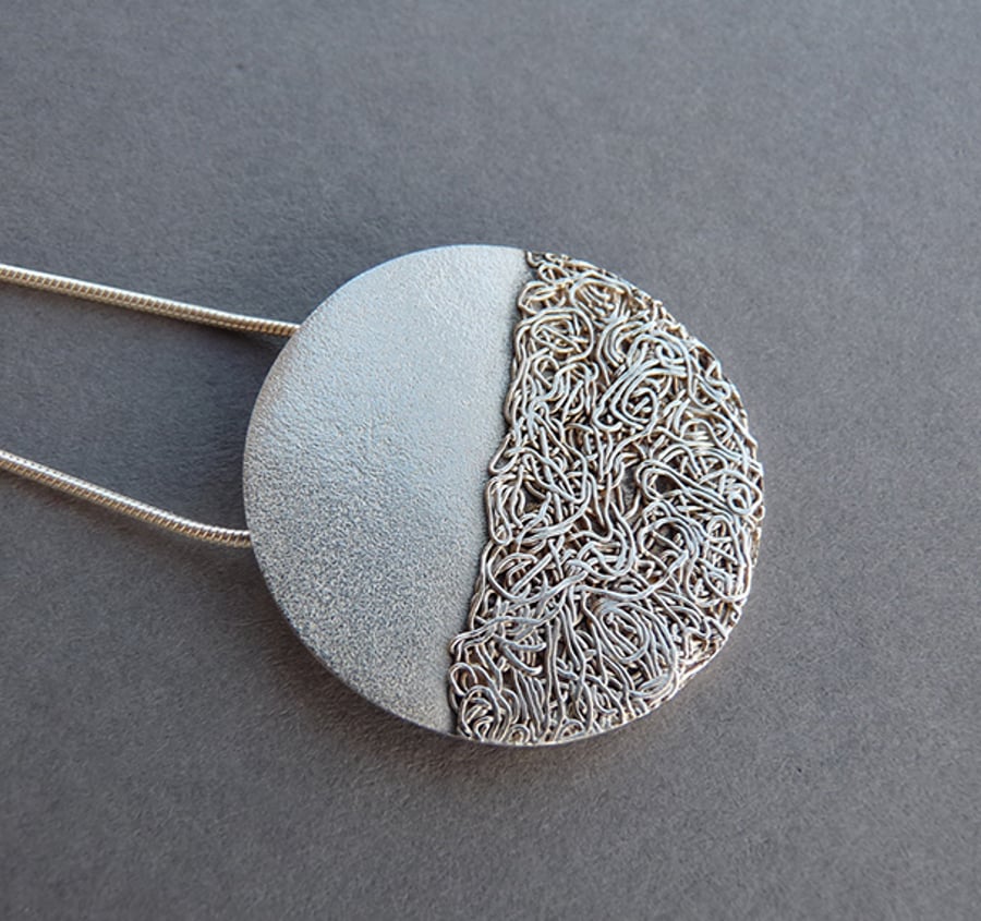 Contemporary Silver Pendant, C3