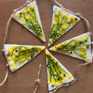 Fused glass spring bunting