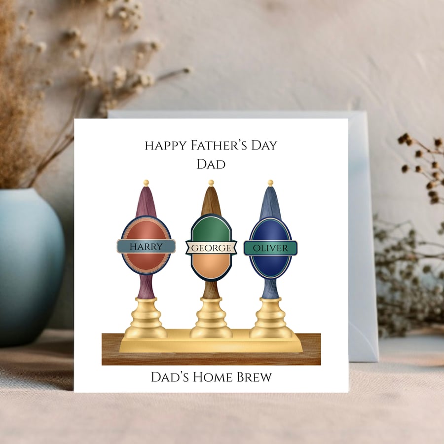 Beer Pump - Funny Personalised Fathers Day Card 
