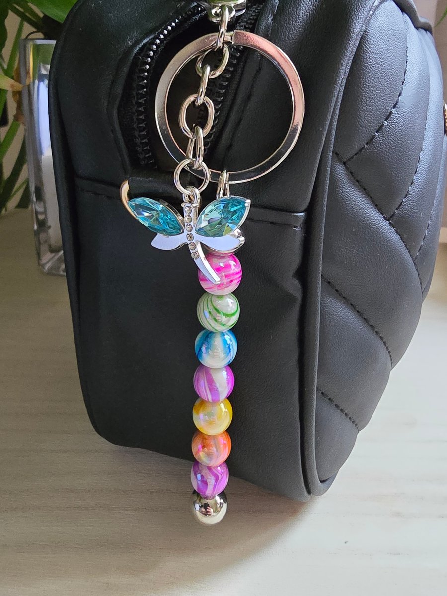 Dragonfly bag charm - Keyring - Zipper Charm