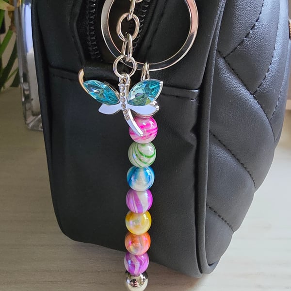 Dragonfly bag charm - Keyring - Zipper Charm