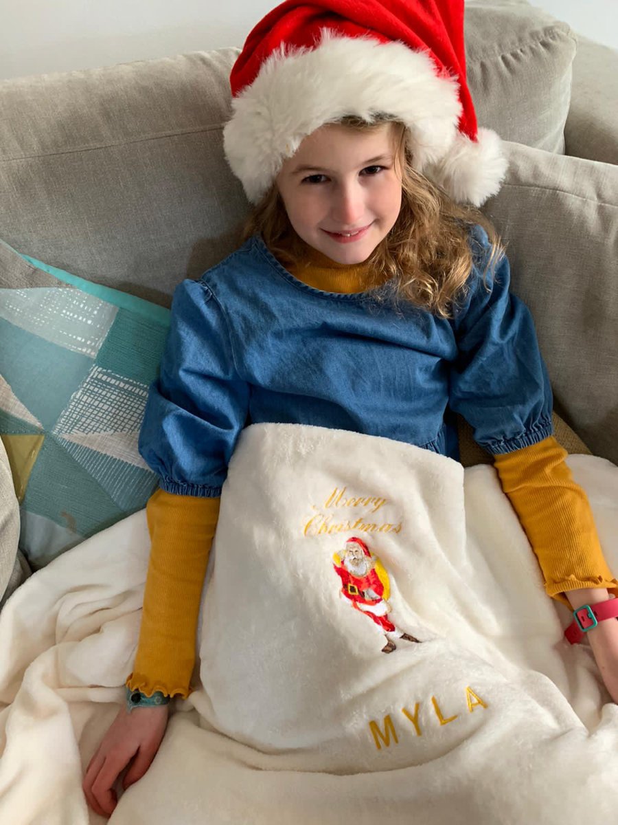 Personalised Christmas fleece blanket throw