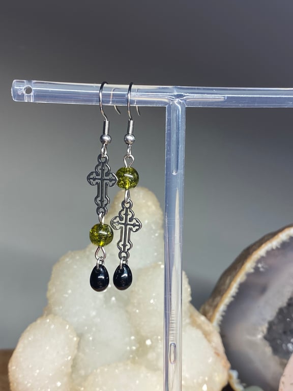 Lucienne - Asymmetrical Cross Earrings 