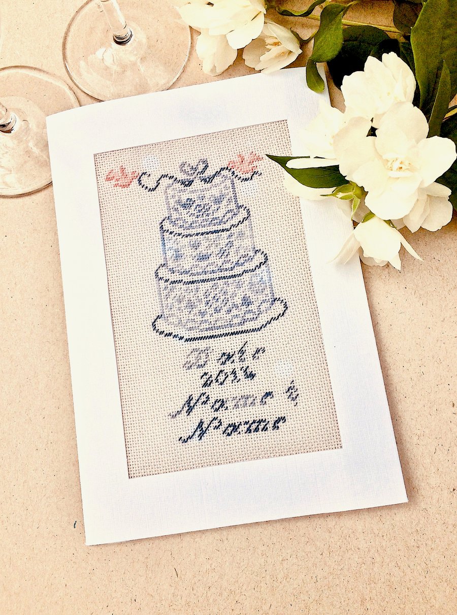 A Personalised Petit Point Wedding Card