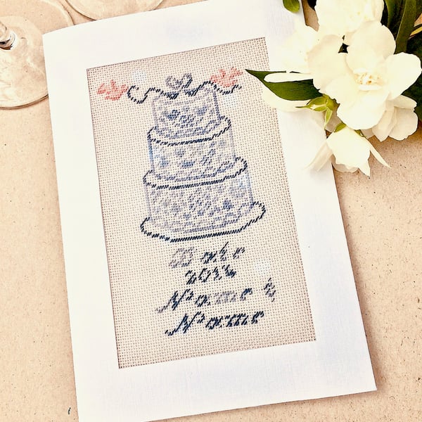 A Personalised Petit Point Wedding Card