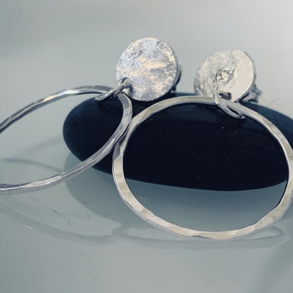 Sterling silver Stud and HOOP Earrings, Handmade Urban Jewellery