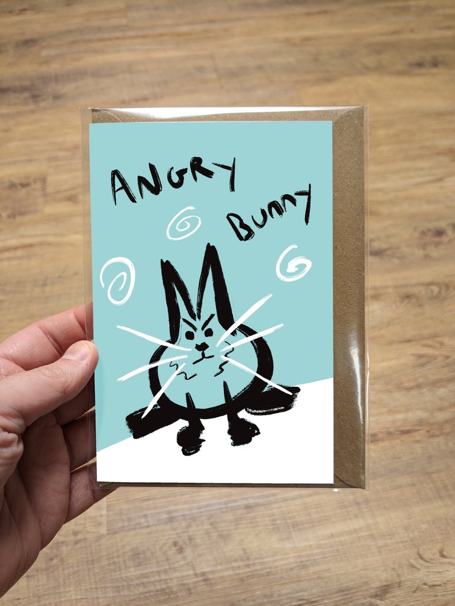 Angry Bunny greeting card