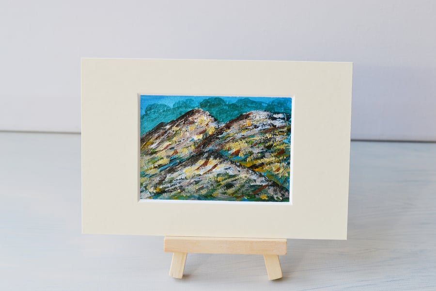 ACEO Abstract Mountains Original Painting 