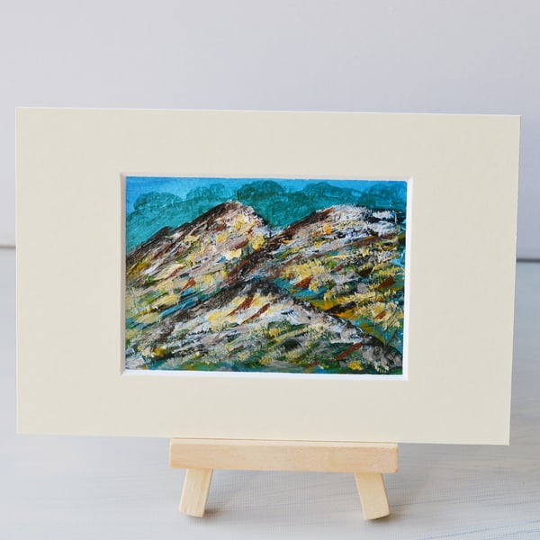 ACEO Abstract Mountains Original Painting 