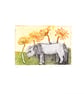 Little Grey Pony. amongst the Sunflowers  - `Original collagraph print - Image 1
