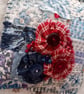 Blue and red kantha-stitched small lavender pillow - Image 7