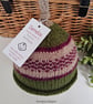 Designer Baby Boys Knotted Fairisle Rolled Beanie Hat 0 - 6  months size  - Image 1