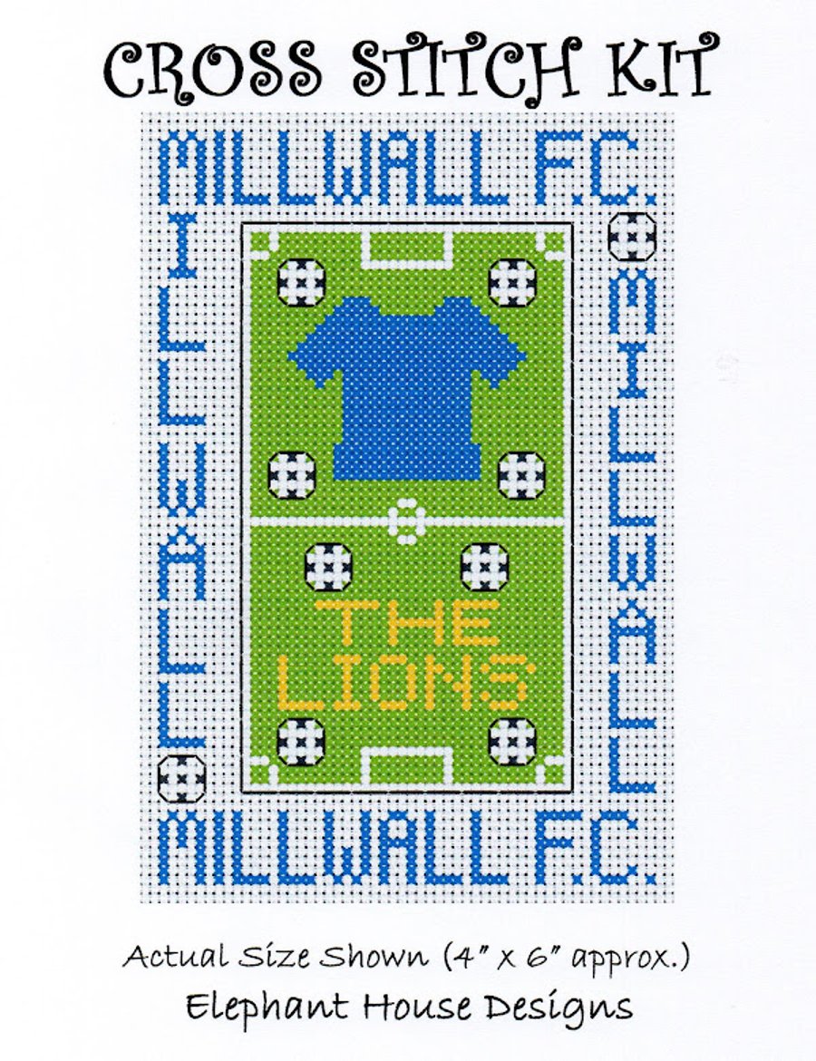 Millwall Cross Stitch Kit Size 4" x 6"  Full Kit
