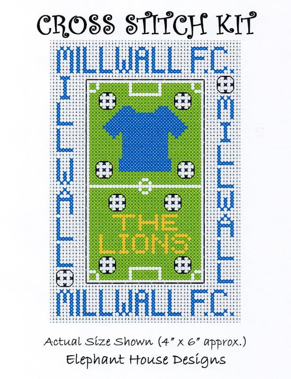 Millwall Cross Stitch Kit Size 4" x 6"  Full Kit