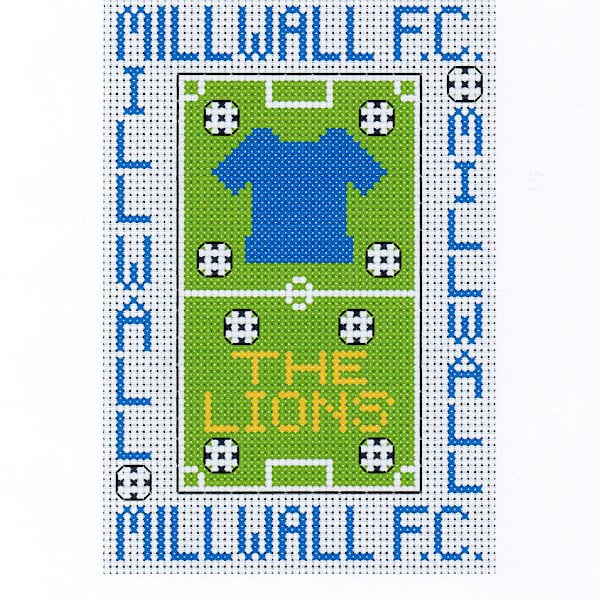 Millwall Cross Stitch Kit Size 4" x 6"  Full Kit