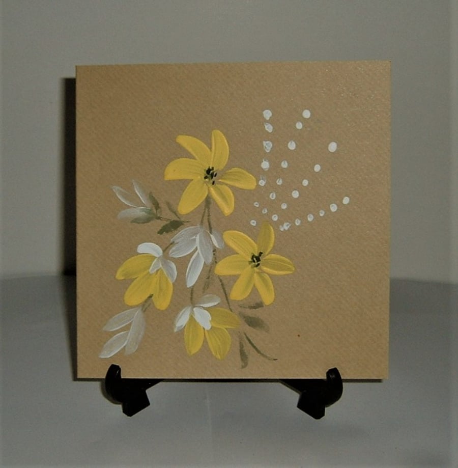 Daisy greetings card all occasion blank ( ref F 831 )