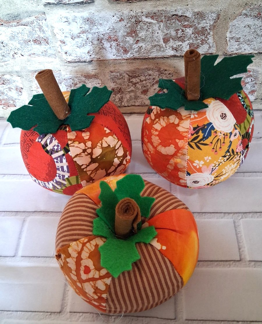 NO. 1.  AUTUMN PATCHWORK PUMPKIN TRIO   