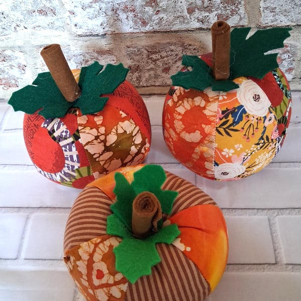 NO. 1.  AUTUMN PATCHWORK PUMPKIN TRIO   