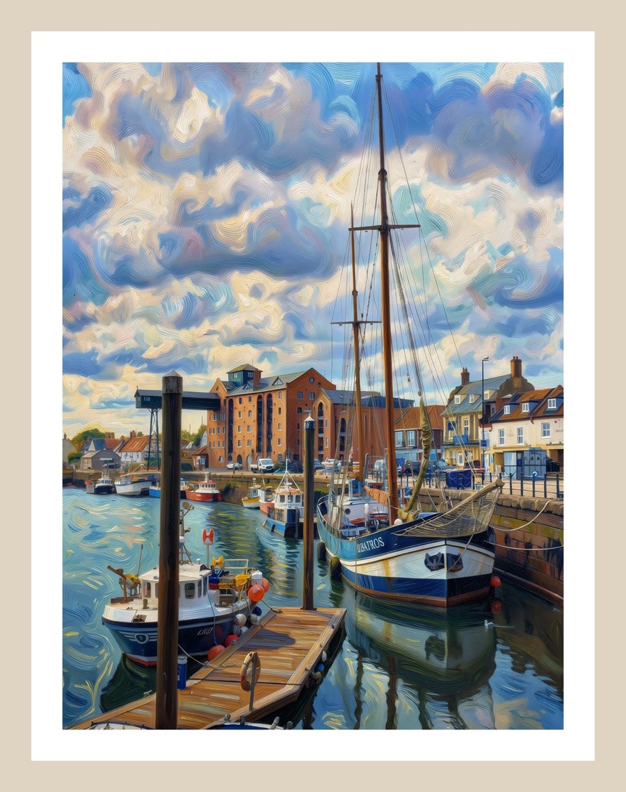 Wells-Next-The Sea Art Greeting Card A5 Size Sailing Ship