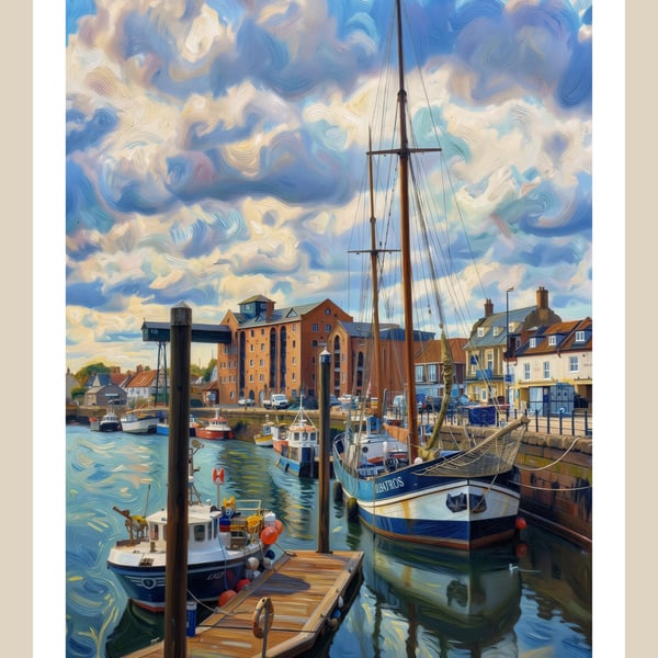 Wells-Next-The Sea Art Greeting Card A5 Size Sailing Ship