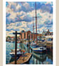 Wells-Next-The Sea Art Greeting Card A5 Size Sailing Ship