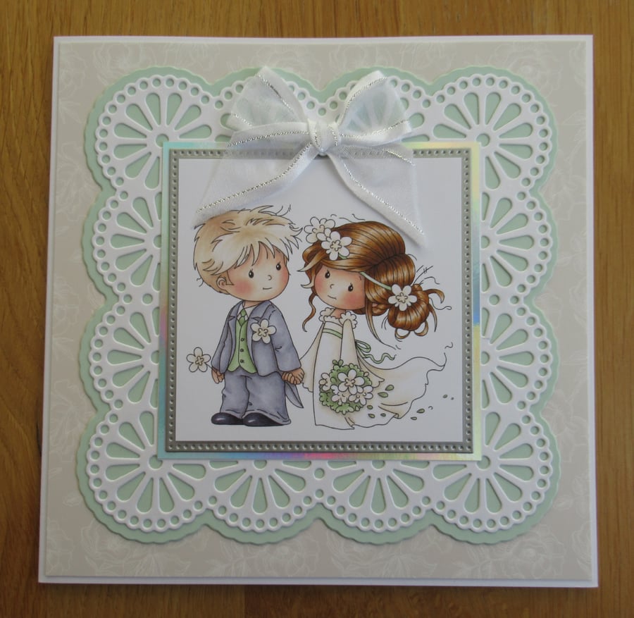 Cute Couple Wedding Card - 17cm square