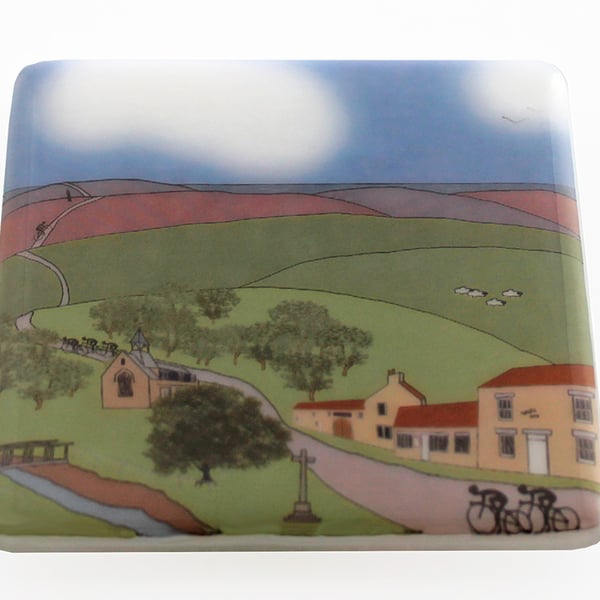 Hutton-le-Hole Yorkshire Moors glass coaster Tour de Yorkshire 2016