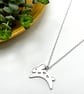 Sterling silver leaping bunny rabbit with heart cutouts pendant necklace - Image 2